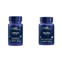 Lithium Kehabisan Hidup 1000 mcg dan Taurine 1000 mg - Kesehatan Otak, Anti- Penuaan, Umur Panjang, Ingatan, Penyalaan, Mood, Hati, Hati, Hati, Muscle and Exercise Dukungan - 100 Cacah