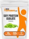 BulkSuplements.com Soy Protein Isolate Powder - Vegan Protein Powder, Unflashted - Pure & Gluten Free, 30g per Serving, 500g (1,1 pon) (Paket 1)