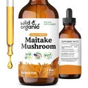 Wild & Organic Maitake Mushroom Tsuture - Imune Suplemen Dukungan - Liquid Maitake Mushroom Extract - Vegan, Sugar & Alcohol- Free Drops - 4 flf oz