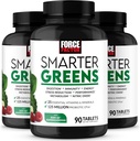 FORCE FacTOR Smarter Greens Tablet, 3- Pack, Greens Suplement dengan 25 + Superfood dan Antioksidants untuk Impreve Dibuble, Reduce Stress, Strengthen kekebalan, dan Dukung Metabolisme, 270 Tablet