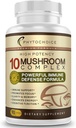 10 Mushroom Complex Nootropic Brain Support-Advanced Blend of Best Functional Mushroom-Brain Memory Focus Energy, Support Immune Mane- Reishi- Cordyceps- Turkey Tail (90 kapsul)