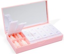 PORT X Polyish Designer Weekly Box Organizer Kotak Pill (AM / PM 2X Daily, Blush Pink) Compact, Stylish 7-Day Proplemen Kasus Vitamin 124; Cute Portable Mini Travel Medical Carrier 124; BPA- Free Pilbox Caddy