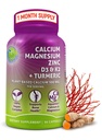 Plant-Based Calcium 500mg (Aquamin) - Vegan Kalsium Magnesium Zinc D3 dengan Vitamin K2 & Organic Turmeric - Enhanced Bone and Muscle Health & Kekuatan, Hamilune Dukungan Perempuan & Pria - 90 Cacah