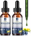 Mulein Drops for Lungs, Lung Detox & Cleanse, Vegan Mullein Extract Taincture dengan Chlorofil Elderberry, dll, Suplemen Serba Alami untuk Repiratory, Imune, 60