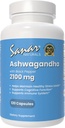 Sanar Averal Ashwagandha 2.100 mg - Stress & Mood Dukungan Suplemen - Promotes Fokus dan Substained Energy, Ashwaganda Powder dan Root Extract Blend with Black Pepper - Non-GMO, 120 Capsules