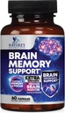 Tambahan Memori Otak Pil - 3X Kekuatan Nootropics untuk Konsentrasi, Kejelasan & Fokus Dukungan - Kognitif Otak Vitamin dengan Bacopa, Phoshatidyserine & DMAE, Brain Booster - 60 Capsules