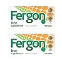 Tablet Besi Potensi Tinggi Fergon, 100 Count, Paket 2