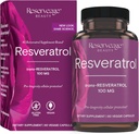 Reveage Beauty, Resveratrol 100 mg, Antioksidant Suplement for Heart and Cellular Healthy Aging and Immune System, Paleo, Keto, 60 Capsules (60 Servings)