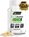 Peruvian Maca Root Powder Capsules for Men and Women with Organic Black Maca, Red Maca, Yellow Maca Root Extract Capsules, Gelatinized 2000 mg Per Day, Lepidium Meyenii, Peru Ginseng, Vegan Pills