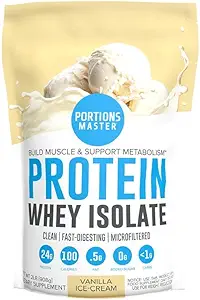 Porsi Master CFM Whiy Isolate Protein Powder, 2 LB, 23g Low Carb, Low Fat, Cold- Processed, Fast Absorbing, Muscle Growth & Recovery Dupport (Vanilla Ice Cream)
