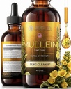 Ekstrak Daun Mullein untuk Lung Cleanse dan Kesehatan - Mullein Drops dibuat di Amerika Serikat - Tambahan Dukungan Lung - Dukungan Herbal - Mullein Extract Tincture 4 Fl Oz