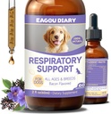 RabouDiary Dog Treatment, Liquid Kennel Cough Treatment with Lysine, Mullein, Vitamin, Suplemen Natural for Canine Repiratory, Sneezing, Dry, Wet & Barky Relief (60L / 2 Fl Oz)