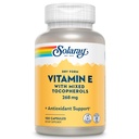 SOLARAY Vitamin E 400 IU (268mg), Dry Form - Natural Source, MixTocopherols Vitamin E - Antioksidant Suplemen, PMS dan Menopause Dukungan - 60-Day, Lab Verifikasi - 100 Serv, 100 Capsules