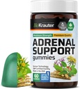 BIO KRAUTER Adrenal Dukung Gummies - 60 Chews - Rhodiola & Ashwagandha Gummies dengan Vitamin C, B6, B12 - Vegan Mood Suppport