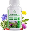 Suplemen Thistle Milk, Liver Cleanse Detox & Repair Formula, 16-in- 1 Herbal Liver Dukungan Pill dengan Artichoke, L-Ergothionine, Turnjube Dandelion Extract untuk Liver & Antioksidant 120 Capsules