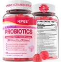 Vaginal Progities for Women PH Balance, Odor Control with Pregities, Cranberry, D-Mannose, Promotes Feminine Heally Vaginal Flora, Urinary Tract, Yeast, Digetical Support, Sugar Free, 120Cts