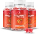 BeLive Elderberry Gummies dengan Zinc dan Vitamin C - Imune Duplemen Dukungan dengan Vitamin D, A, E, B12 - Gummies untuk Heally Bones & Teeth, Vegan, Keto & Non-GMO - Raspberry Flavor 124- Pack