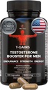 Anbolic Booster & Muscle Builder, T-GAINS Testosteron Suplemen untuk Pria, TRT Test Booster & Estrogen Blocker, Suplemen HGH - Tongkat Ali Fadogia Agrestis untuk Pertumbuhan Otot, 120 Caps