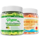 NEVISS Vitamin D3 5000LU + K2 (MK-7) 120mcg dengan Vegan Multivitamin untuk Pria Perempuan dengan Besi, Vitamin B12, A, D3, K2, Algae Omega 3, Magnesium, Zinc
