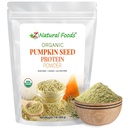 Z Natural Foods Organic Pumpine Protein Powder - Nutrient- Dense Fiber Supplement, Vegan Cumpkin Protein untuk Rambut Skin Nails Kesehatan - saya berurusan untuk Smoothies Shake Baking Recipes, 1 lb
