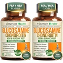 Glucosamin Chondroitin MSM - Bersama Suplemen Dukungan untuk Perempuan dan Pria dengan Glucosamin Sulfate 1500 mg, Chondroitin dan MSM - untuk Kartilage, Kesehatan Gabungan dan Fleksibilitas - 2 Pack, Vegan