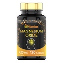 tnvitamin Magnesium Oxide 420mg - 120 Capsules = 124; 4 Bulan Suply!
