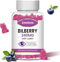 Suplemen Kesehatan Mata Lutein Gummmies untuk Orang Dewasa, Suplemen Lutein & Dalxanthin Mata Vitamin Gummies, Bilberry dengan Lutein untuk Promoting Eye & Vision - 60 Gummies