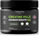 VINATURA Creatine Monohydrate Pill 5g - creatine Tablet, creatine Pills for Men, Women, creatina en kapsul * USA Made & Tested * Alas bubuk monohidder tanpa rasa, 150 tablet 30 pelayan