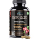 Uric Acid Advanced Formula - Kidney, Liver, Gallbreeze, Urinary Trakte Cleanse dengan Cranberry, Chanca Piedra, Tart Cherry, Milk Thistle dan Bromelain 60 Capsules