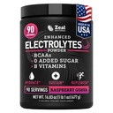 Feal Electrolyte Powder Recovery Drinder (90 Servings = 124; Raspberry Guava) w 0 Sugar + BCAS + B-Vitamin Electrolyte Supplemen w Poteminc & Magnesium for Hydration - Keto Electrolytes