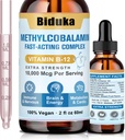 10,000mcg Vitamin B12 Sublingual Liquid Drops, Unik Formula dengan D3, B9 (Ballic Acium), Calcium, Dukung Energi, Hati, Otak, Immune System, Vegetarian, Non-GMO & Gluten Bebas