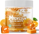 Magnesium Glycinate Soft Chews Suplement, Chewable Sugar Free Potasium Magnesium Chews with Magnesium Glycinate, Vitamin D, B6, and CoQ10 for Calm Dupport & Sleep for Dewasa, 60 Days Supply- Orange