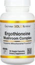 California Gold Nutrition Ergothioneine Mushroom Complex dengan Organik Maitake, Organik Oyster, Moan Mane Lion Ganja Ekstrroom dan L-Ergothioneine, 90 Vevgie Capsules
