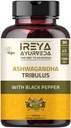 Ashwagandha Capsules Organic 1000mg (90 Capsules) Dibuat dengan Tribulus Terristris, Shatavari dan Black Pepper Organic Ingreations 124; 45 Days Supply
