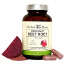 Herbal Roots Organic Beet Root Powder Capsules - 1.500mg per Serving - Sertifikasi USDA Organik - Non-GMO - 60 Count Vegan Capsules