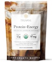 Truvani Protein + Energy Drink Mix dengan 87mg Caffeine 124; Chocolate Mocha 124; 12g Organic Plant Based Protein 124; 20 Servings Atter. USDA Organic Coffee Powder & Adaptogens 124; Glurten & Dairy Free 14; Vegan