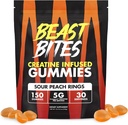 Beast BITES - Creatine Infused Gummies - 5g Creapure Creaptine Monohydrate Per Serving - NSF Bersertifikat untuk Sport - 30 Hamba