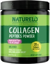 NATURELO Collagen Peptide Powder, Collagen Collagen Type I & III, Skin Hair & Joint Health - Unflafeed, 16 Ounces 124; 45 Servis