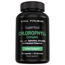 Vital Vitamin Chlorophyll Pill - Body Deodorizing Suplement - Dibuat dengan Spirulina, Chlorella, Parsley Organik, Mint, & Activated Charcoal - Defeat Odor Tentu - untuk Perempuan & Pria - 60 Kapsul