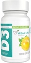 Nutrition Kehidupan Vegan - Vitamin D3 Daily Capsules for Adules (1000 IU) - Gluten- Free, Non- GMO, Mendukung Bone Health dan Sistem Imune - 60 Capsules