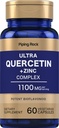 Piping Rock Quercetin Kompleks Zinc 124; 1100 mg 124; 60 Capsules 124; Non-GMO, Gluten Free Suplemen
