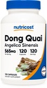 Dong Quai 565mg, 120 Capsules - Gluten Free, Non-GMO, Vegetarian Capsules - Angelica Sinensis