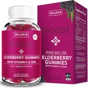 WellPath Boost Elderberry Gummies dengan Zinc & Vitamin C 124; Support Ammune untuk Dewasa 124; Imunity Booster Vitamin 124; Sambucol Black Gummy 124; Non-GMO & Vegan, 60 Ct