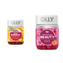 OLLY Extra Energy Gummy, Caffeine Free, 10000 mcg Vitamin B12, CoQ10, Goji Berry & Undeniable Beauty Gummy, untuk Rambut, Skin, Nails, Biotin, Vitamin C, Kertin, Suplemen Keju