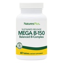 Natuture Plus Mega B150 Kompleks, Substained Rilis - 60 Vegetarian Tablet - Maximum Potency B Complex Vitamin Suplemen - Gluten- 60 Free - 60