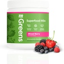 310 Nutrition Organic Superfood Greens Powder - Super Green Powder Suplement with Daily Greens Spirulina, Vegetable Enzymes & Antioksidants - Imunity Boost - Mixed Berry, 30 Servings
