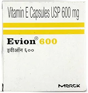 50 Evie 600mg Capsules Vitamin E untuk Glowing Face, Strong Hair, Acne, Nails, Glowing Skin 400mg, Control Hair Lossess