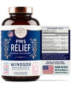 PMS Suplemen Dukungan untuk Perempuan dengan Chasteberry, Maca Root, Ashwagandha - Relief Periode, Pelepasan Bloating for Women, Mood Dukungan, Hormone Balance Herbal Suplemen - 30 Hari, 60 Vegan Capsules