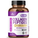 Collagen Peptides for Women with Colostrum, Biotin and Keratin - Type I, II, V, X - 5X Higher Absorpsi - Hair Skin dan Nails Vitamin - Collagen for Women - Collagen Pills - 60 Capsules