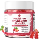 Tambahan Potassium Magnesium Gummies - New Formula Calm Magnesium Glycinate Gummies & Potasium Citrate 200 mg Plus Omega 3, B6, D3, K2 & Calcium for Zzz, Leg Kramps & Muscle - 120 Count